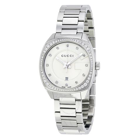 gucci ladies stainless steel bracelet watch|gucci watch ladies diamond.